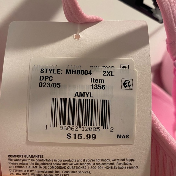 NWT Lot of 2 Hanes/Maidenform Comfort Bras, Sz. 2XL, Purple/Pink!! - Picture 13 of 13